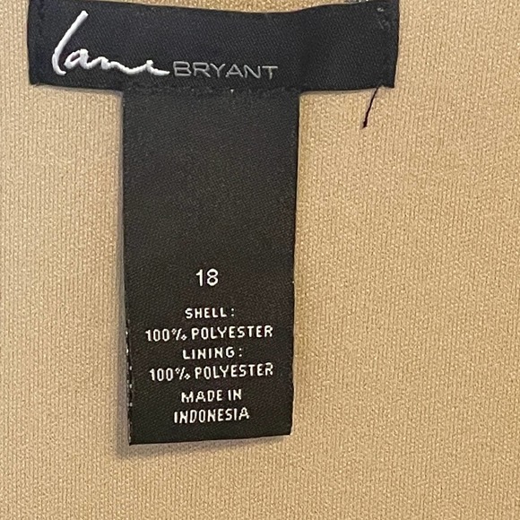 Lane Bryant Women's Size 18 Tan Floral Dress ~ Short Cap Sleeve Pleated A-Line - Picture 5 of 9